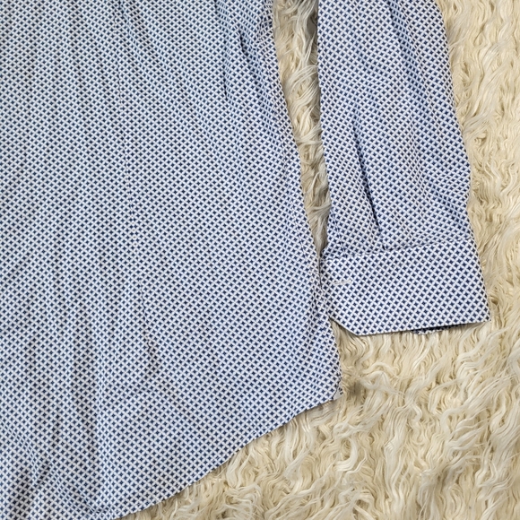 Sartoria Condotti Napoli Stylish Blue Patterned Men's Shirt Size XL - Picture 16 of 16